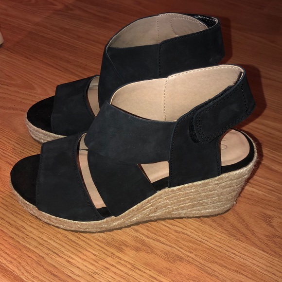 SOUL Naturalizer Shoes - Ladies Soul Naturalizer black wedge sandals sz 5
